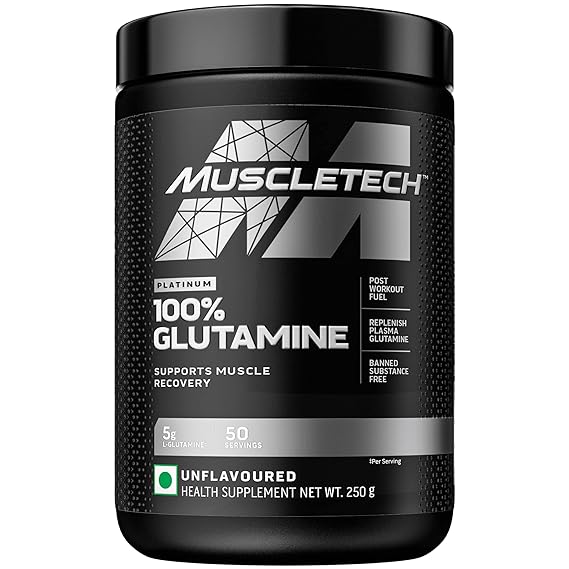MuscleTech Glutamine Powder Muscletech Platinum Glutamine Powder Post Workout Recovery Drink L-Glutamine Powder For Men & Women Muscle Recovery
