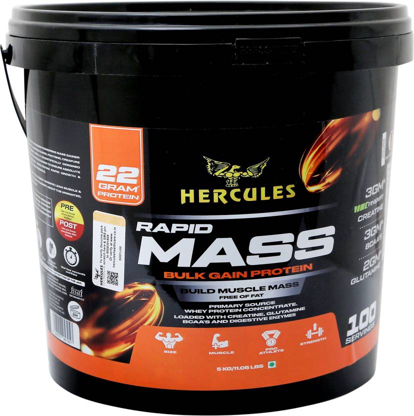 HERCULES Rapid mass bulk gain protein Weight Gainers/Mass Gainers 