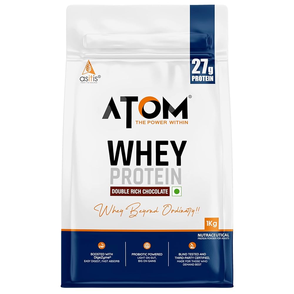 AS-IT-IS Atom Whey Protein  | 27g protein | 5.7g BCAA | Digestive Enzymes