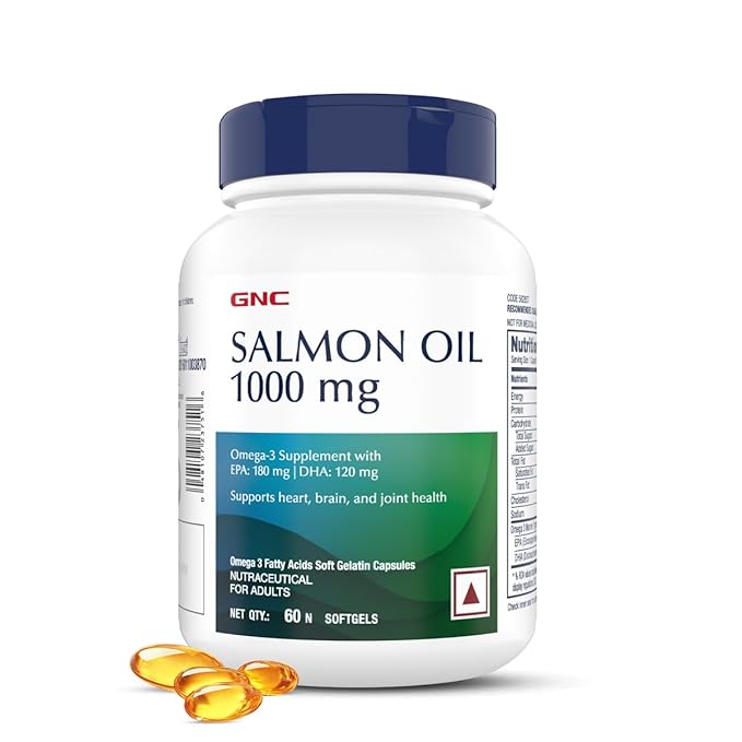 GNC 1000MG Salmon Oil for Men & Women | Rich Omega-3s with EPA & DHA | Relieves Joint Ache | Promotes Healthy Heart | Supports Memory | Protects Eye Health | Formulated in USA