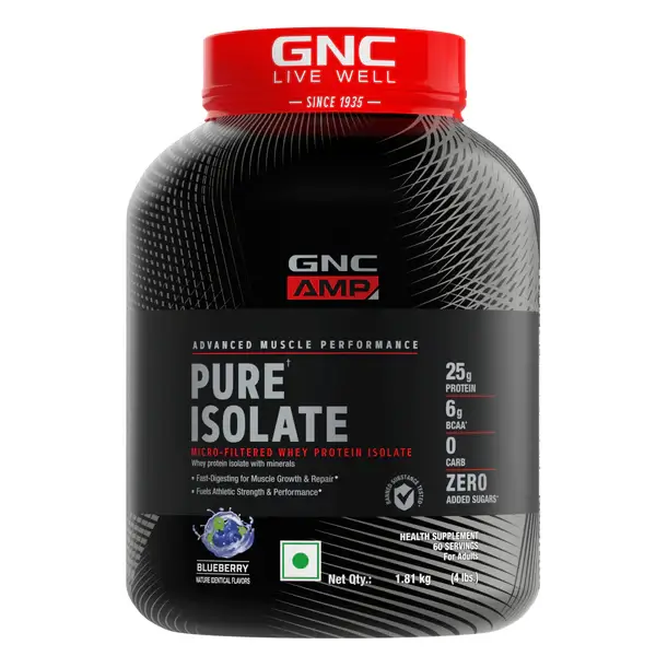 GNC AMP Pure Isolate | Boosts Performance | Increases Strength & Muscles | DigeZyme® For Easy Digestion | Informed Choice Certified | 25g Protein | 5g BCAA |