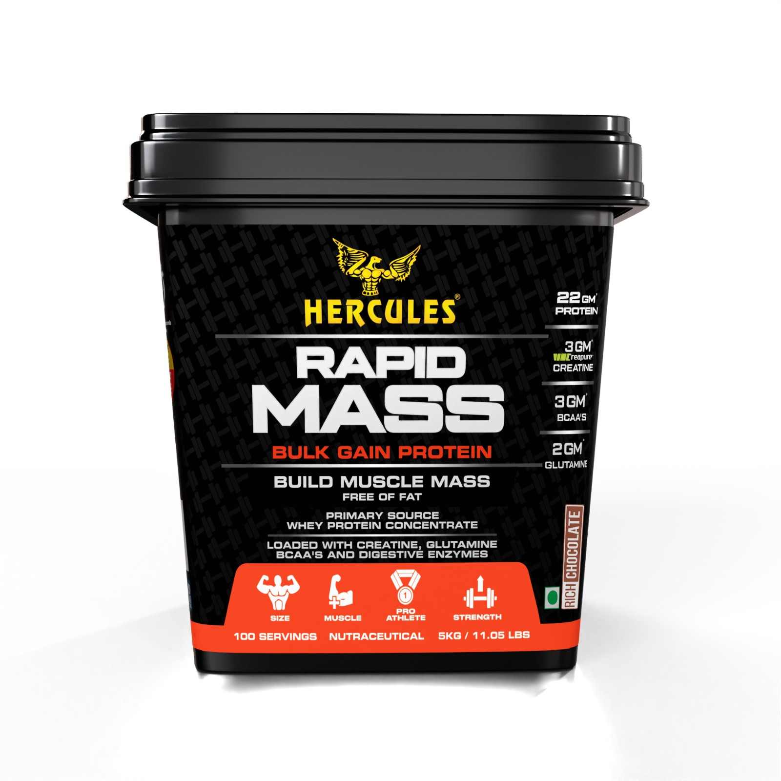 HERCULES Rapid mass bulk gain protein Weight Gainers/Mass Gainers 