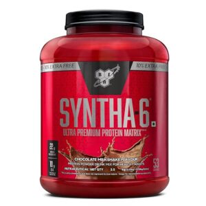 BSN Syntha 6 Protein Powder – 5 lbs+10% Extra, 2.5 kg (Chocolate Milkshake), Ultra Premium Protein Matrix (Whey Protein, Micellar Casein), for Muscle Recovery. Vegetarian.
