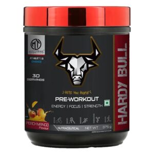 Muscle Trail Hardy Bull Pre-Workout Supplement Powder | 375g, 30 servings for Men & Women with Taurine & Beta-Alanine for Energy, Focus & Strength