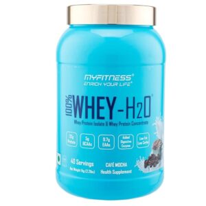Myfitness 100% Whey H2O | 80% Protein Per Serving | Isolate & Concentrate Blend | With Added Digestive Enzymes | Whey Protein Powder (Cafe Mocha, 1kg (40 servings))
