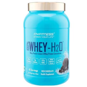 Myfitness 100% Whey H2O | 80% Protein Per Serving | Isolate & Concentrate Blend | With Added Digestive Enzymes | Whey Protein Powder (Rich Chocolate, 1kg (40 servings))