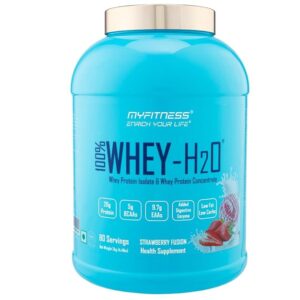 Myfitness 100% Whey H2O | 80% Protein Per Serving | Isolate & Concentrate Blend | With Added Digestive Enzymes | Whey Protein Powder (Strawberry Fusion, 2kg (80 servings))