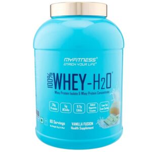 Myfitness 100% Whey H2O | 80% Protein Per Serving | Isolate & Concentrate Blend | With Added Digestive Enzymes | Whey Protein Powder (Vanilla Fusion, 2kg (80 servings))