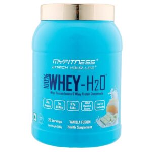 Myfitness 100% Whey H2O | 80% Protein Per Serving | Isolate & Concentrate Blend | With Added Digestive Enzymes | Whey Protein Powder (Vanilla Fusion, 500g (20 servings))