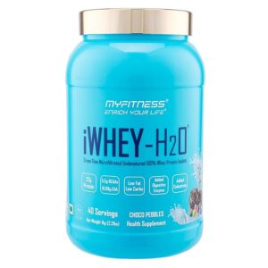 Myfitness iWhey H2O | 88% Protein Per Serving | 100% Whey Protein Isolate | Added Colostrum | Added Digestive Enzymes | Whey Protein Powder (Choco Pebbles, 1kg (40 servings))