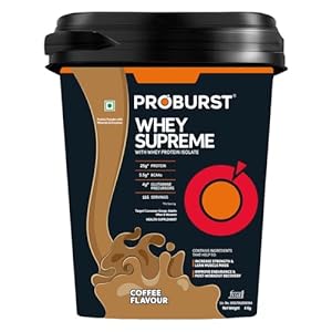 Whey Supreme Whey Protein Isolate Powder With 25g Protein, 4g Glutamine & 5.5g BCAAs, Coffee, 4 kg Bucket