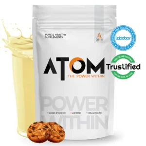 AS-IT-IS Atom Whey Protein 1kg | Cookies and cream | 27g protein | 5.7g BCAA | Digestive Enzymes
