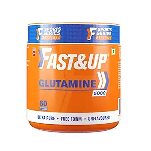 Fast&Up Glutamine (Unflavoured) L-Glutamine For Muscle Building & Performance | Post Workout Recovery & Muscle Growth (300g powder)