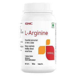 GNC L-Arginine 1000 mg | 90 Tablets | Fuels Muscle Growth | Boosts Nitric Oxide Production | Improved Oxygen Flow | Supports Heavy Training | Formulated in USA | 1000mg Per Serving