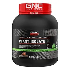 GNC AMP Plant Isolate Protein | 2 lbs | 26 Servings| Vegan Protein | Vegan, Lactose Free & Soy Free |DigeZyme® For Easy Digestion | Active Lifestyle | Healthy Muscles | 25g Plant Protein | 10g EAA |