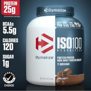 DYMATIZE Nutrition ISO 100 Whey Protein Isolate Powder 2.26kg | 71 Serving | 25g Protein