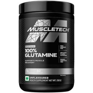 MuscleTech Glutamine Powder Muscletech Platinum Glutamine Powder Post Workout Recovery Drink L-Glutamine Powder For Men & Women Muscle Recovery Unflavored (50 Servings)